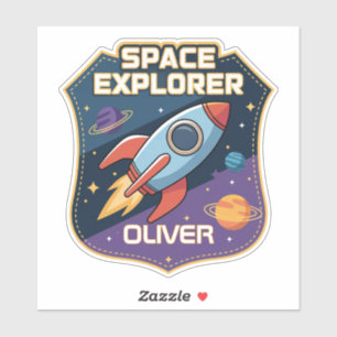 可愛い宇宙エクスプローラーバッジ シール