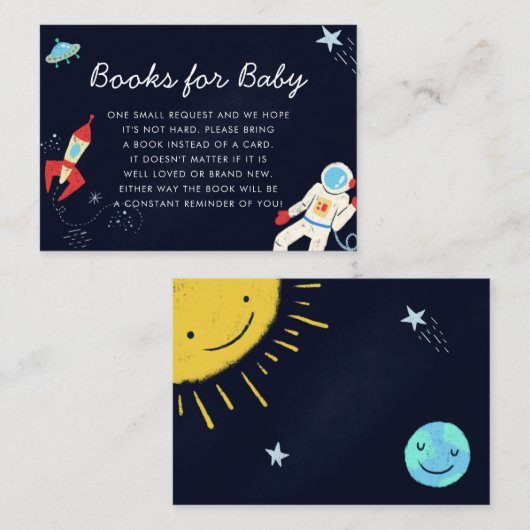 可愛い宇宙テーマ赤ちゃんシャワー予約リクエスト エンクロージャーカード (正面/裏面)