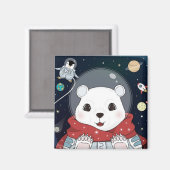 可愛い宇宙ベアマグネット マグネット (正面/裏面)