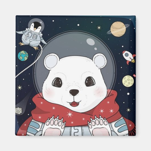 可愛い宇宙ベアマグネット マグネット (正面)