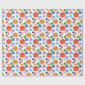 可愛い宇宙柄のラッピング紙 ラッピングペーパー (フラット)