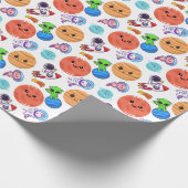 可愛い宇宙柄のラッピング紙 ラッピングペーパー (角)