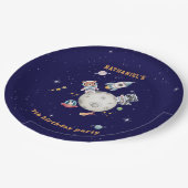 可愛い宇宙森林動物の誕生日 ペーパープレート (アングル)
