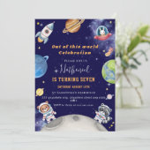 可愛い宇宙森林動物の誕生日 招待状 (スタンド正面)