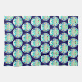 可愛い宇宙生き物とウサギ キッチンタオル (横)