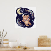 可愛い宇宙飛行士クマ，子供部屋カスタマイズ ポスター (キッチン)