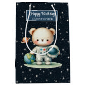可愛い宇宙飛行士テディとの少年パーティー抱き枕 ミディアムペーパーバッグ (正面)