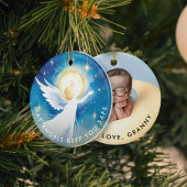 可愛い宗教守護天使の水彩写真 セラミックオーナメント