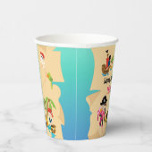 可愛い宝地図ピンクの女の子海賊誕生日パーティー 紙コップ (右)