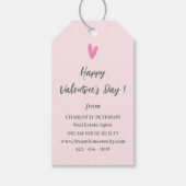 可愛い実在エステートプロモーションのバレンタインデー ギフトタグ (正面)