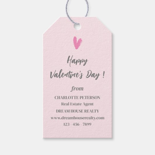 可愛い実在エステートプロモーションのバレンタインデー ギフトタグ (正面)
