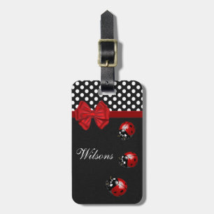 可愛い家族エレガントラディバグ水玉模様 ラゲッジタグ