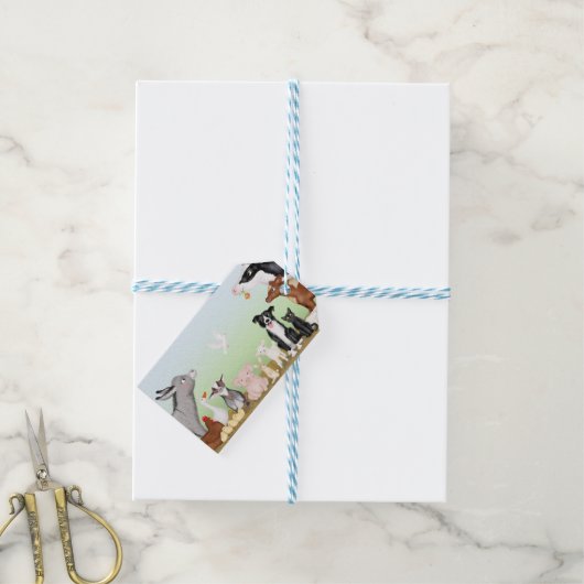 可愛い家畜の贈り物ラベル ギフトタグ (より糸つき)