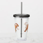 可愛い寄生虫恐竜の漫画イラストレーション アクリルタンブラー (右)