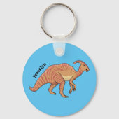 可愛い寄生虫恐竜の漫画イラストレーション キーホルダー (正面)