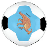 可愛い寄生虫恐竜の漫画イラストレーション サッカーボール (回転)