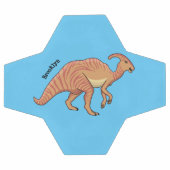 可愛い寄生虫恐竜の漫画イラストレーション サッカーボール (フラット)