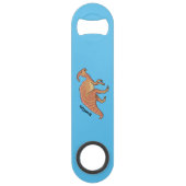 可愛い寄生虫恐竜の漫画イラストレーション スピード栓抜き (正面)