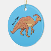可愛い寄生虫恐竜の漫画イラストレーション セラミックオーナメント (左)