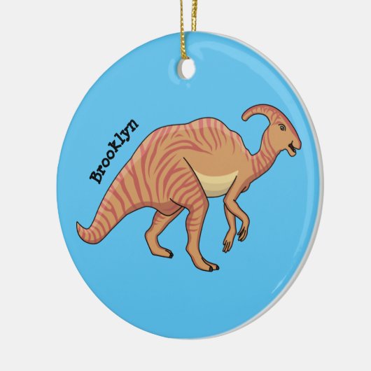 可愛い寄生虫恐竜の漫画イラストレーション セラミックオーナメント (左)