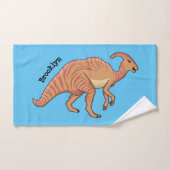可愛い寄生虫恐竜の漫画イラストレーション バスタオルセット (ハンドタオル)