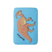 可愛い寄生虫恐竜の漫画イラストレーション バスマット (正面縦)
