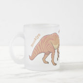 可愛い寄生虫恐竜の漫画イラストレーション フロストグラスマグカップ (左)