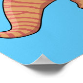 可愛い寄生虫恐竜の漫画イラストレーション ポスター (角)