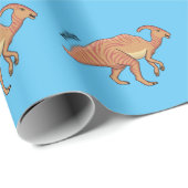 可愛い寄生虫恐竜の漫画イラストレーション ラッピングペーパー (ロールコーナー)