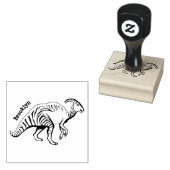 可愛い寄生虫恐竜の漫画イラストレーション ラバースタンプ (押印)