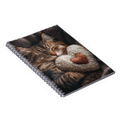 可愛い寝台用ハート枕付き猫 ノートブック (右側)