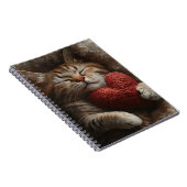 可愛い寝台用ハート枕付き猫 ノートブック (右側)