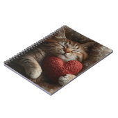 可愛い寝台用ハート枕付き猫 ノートブック (左側)