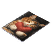 可愛い寝台用ハート枕付き猫 ノートブック (左側)