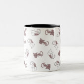 可愛い寝猫パターンII ツートーンマグカップ (中央)