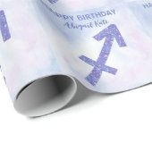 可愛い射手座カスタムサインハッピーバースデー ラッピングペーパー (ロールコーナー)