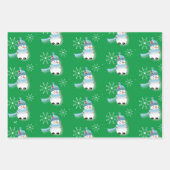 可愛い小さい雪だるま柄ラッピング紙シート ラッピングペーパーシート (正面3)