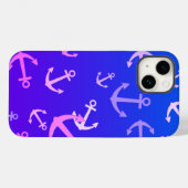 可愛い小さないかりブルー/紫のiPhoneカバー Case-Mate iPhoneケース (裏面 (横))