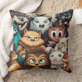 可愛い小さなおもしろいモダン怪物 クッション (ブランケット)