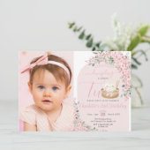 可愛い小さなお団子と桜の2歳の誕生日 招待状 (スタンド正面)