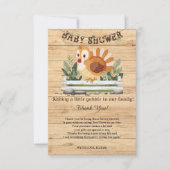 可愛い小さなごぶ七面鳥の赤ちゃんシャワー サンキューカード (正面)