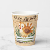 可愛い小さなごぶ七面鳥の赤ちゃんシャワー 紙コップ (裏面)