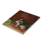 可愛い小さなウサギ（ペット動物） （アンリ・ルソー） タイル (側面)