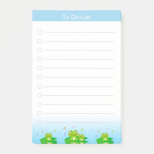 可愛い小さなカエルのリストPost-Itノート ポストイット (正面)