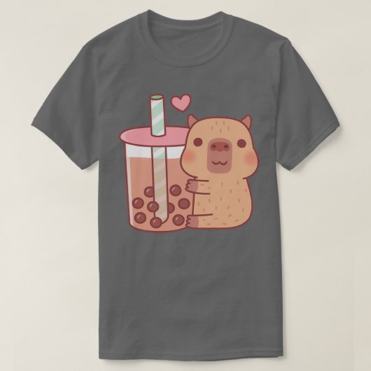 可愛い小さなカピバラハグスバブルティー1 Tシャツ (デザイン正面)