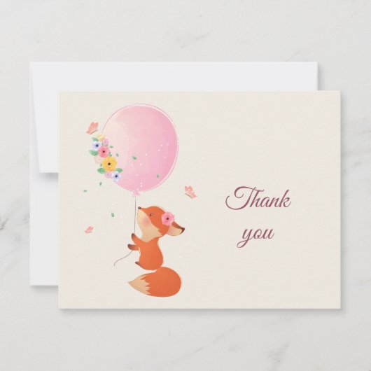 可愛い小さなキツネサンキューカード サンキューカード (正面)