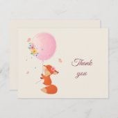可愛い小さなキツネサンキューカード サンキューカード (正面/裏面)
