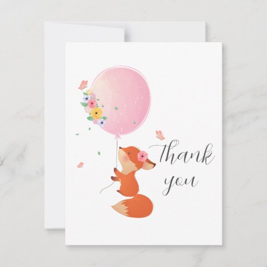 可愛い小さなキツネサンキューカード サンキューカード (正面)
