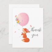 可愛い小さなキツネサンキューカード サンキューカード (正面/裏面)