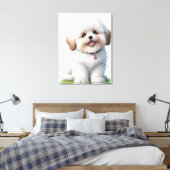 可愛い小さなシーズー(犬)子犬の恋人 キャンバスプリント (インサイチュ (寝室))